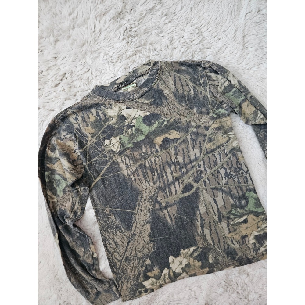 Mossy Oak Long Sleeve Tee Kids XL 16/18 Camo Break-Up Crewneck